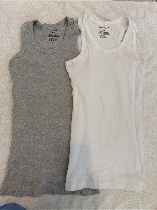 Tops - Kids Ribbed Tank Tops - Gray & White